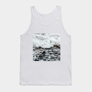 SCENERY 68 - Clear White Sea Water Wave Rock Beach Tank Top